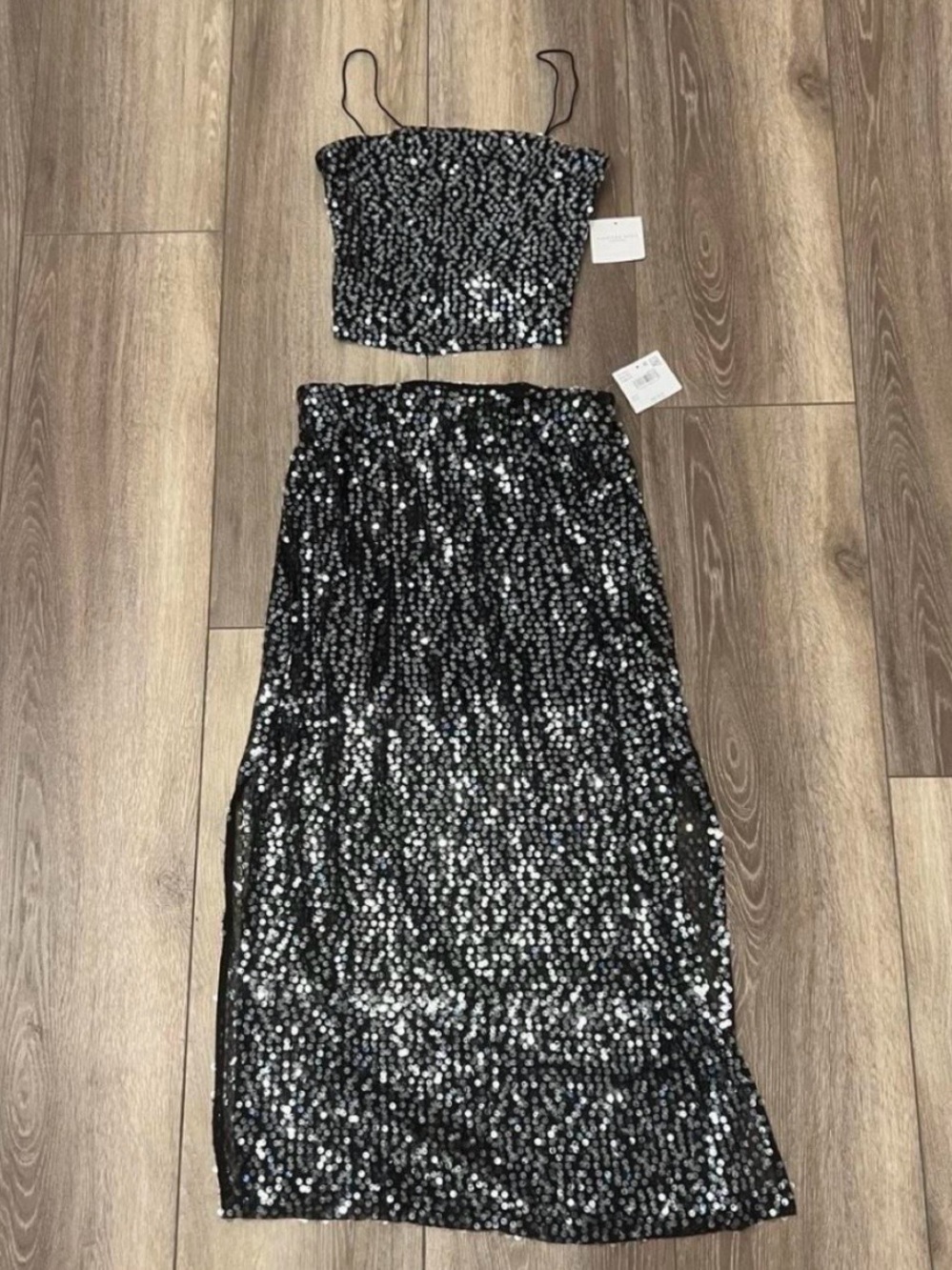 American Eagle Outfitters Black Sequin Set